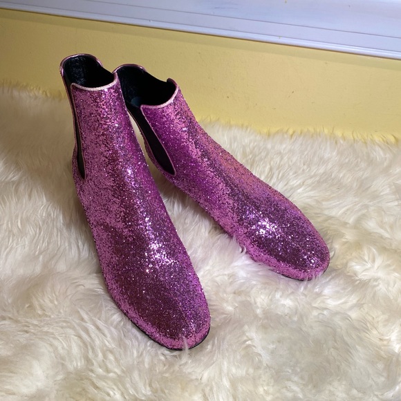 Authentic Saint Laurent glitter ankle boots - Picture 12 of 16
